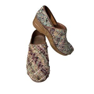 Sanita Multicolor Tweed Clogs Womens 37 / 6.5 US Leather Support Nursing Medical